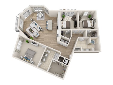 Floor plan for 3 beds, 2 baths, 1654 sqft